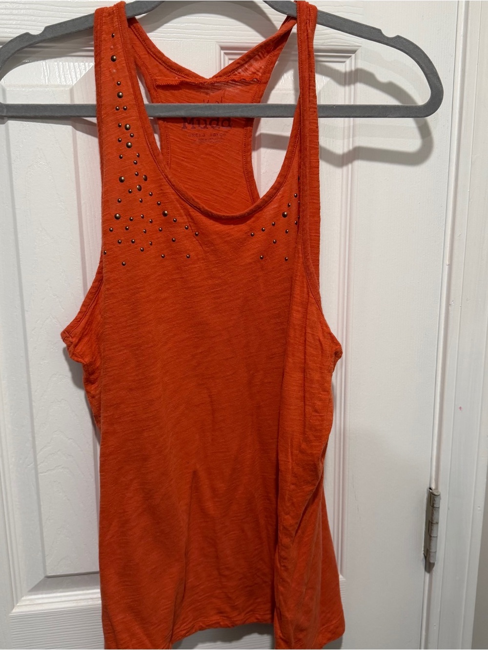 Mudd Orange Studded Racerback Tank Top Size Large Y2K